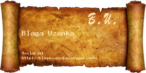 Blaga Uzonka névjegykártya